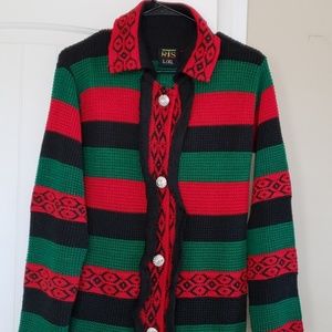 Nwt classy Long sweater L/XL red/Green/black